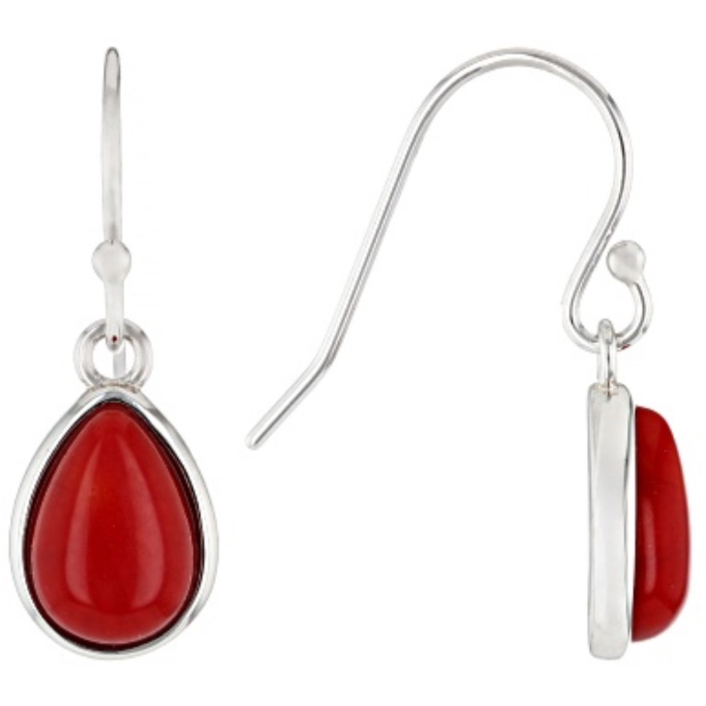 Sterling Silver and Coral .925 Necklace and Earrings Set - Picture 4 of 16